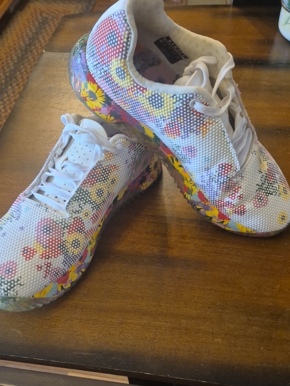Nobull Womens 10 Mem 8.5 Floral Trainer Athletic Lace Up Shoes